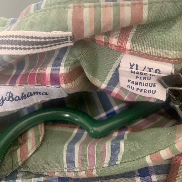 Tommy Bahama Long sleeve detail cuffs Paradise Poplin Plaid button down shirt XL - Picture 9 of 9